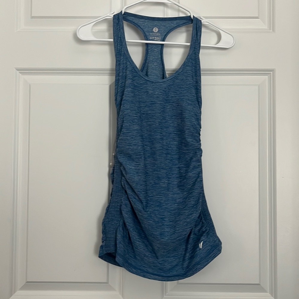 4/$25 Old Navy heathered blue race back active top